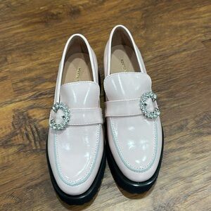 All Black brand from Anthropologie lug loafer with crystal buckle